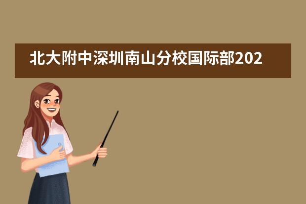 北大附中深圳南山分校国际部2021年春季插班通知