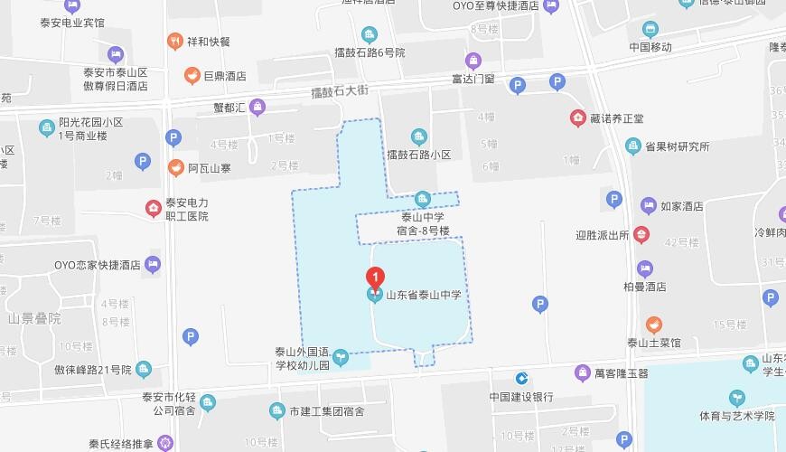 山东省泰山中学中加班地图图片