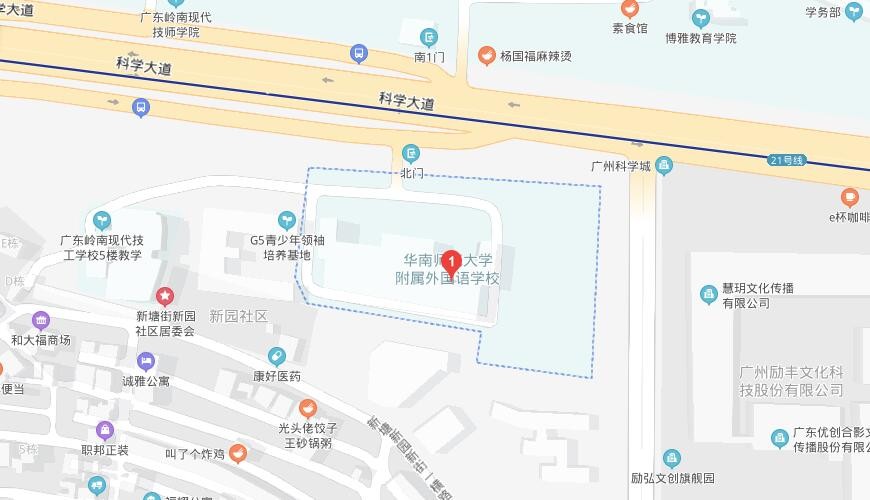 华南师范大学附属外国语学校美式高中地图图片