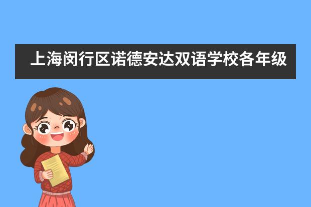 上海闵行区诺德安达双语学校各年级学费是多少？