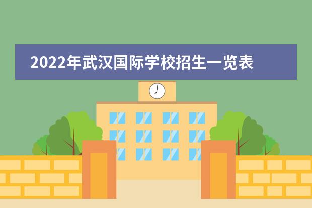 2022年武漢國(guó)際學(xué)校招生一覽表（附學(xué)費(fèi)、課程、招生對(duì)象）圖片