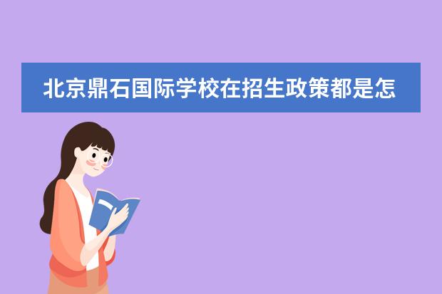 北京鼎石国际学校在招生政策都是怎么规定的？