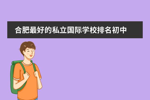 合肥最好的私立國(guó)際學(xué)校排名初中 合肥十大貴族學(xué)校圖片