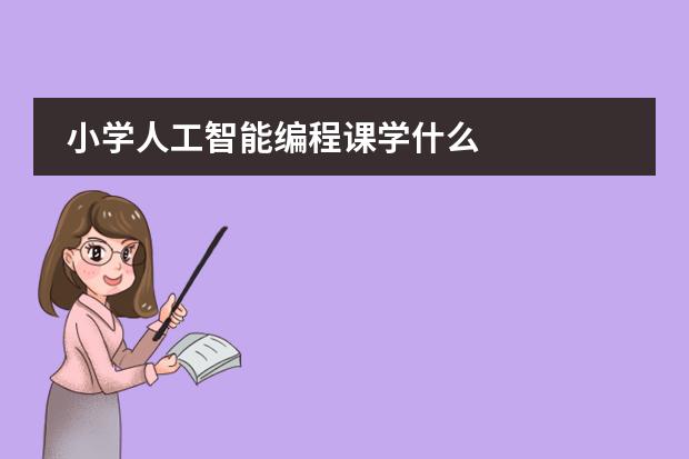 小学人工智能编程课学什么图片