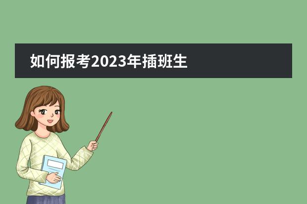 如何報考2023年插班生圖片