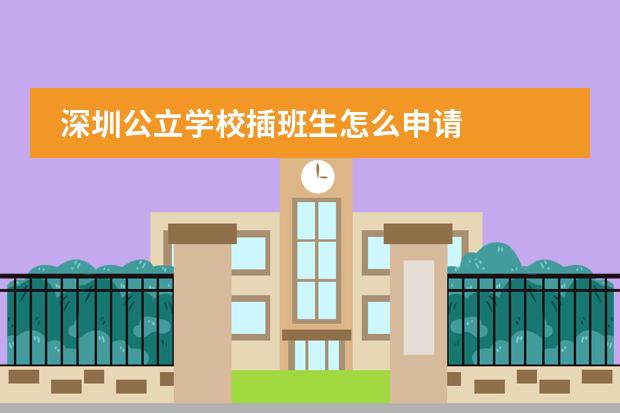 深圳公立学校插班生怎么申请图片