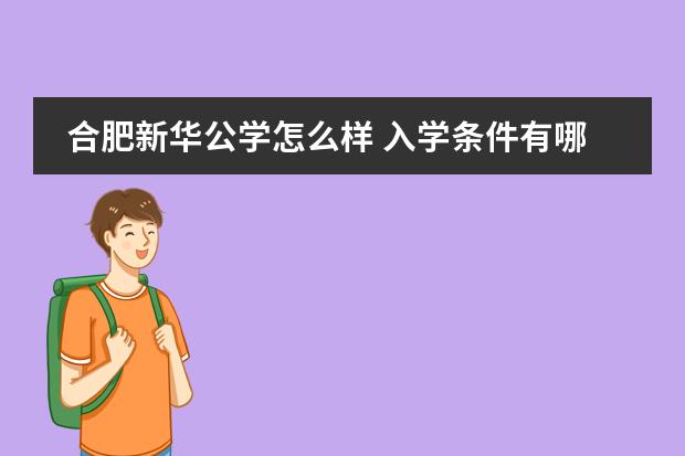 合肥新华公学怎么样 入学条件有哪些