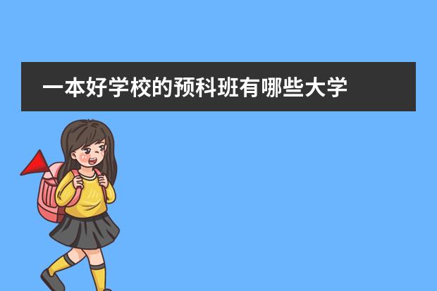 一本好学校的预科班有哪些大学图片