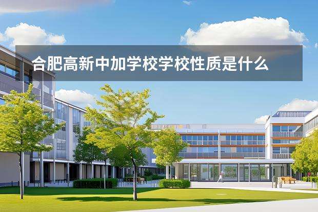 合肥高新中加學(xué)校學(xué)校性質(zhì)是什么 招生階段介紹